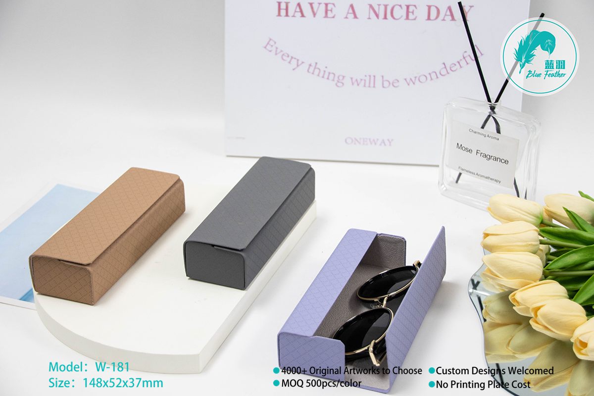 Simple Leather Diamond Handmade Glasses Case for adults